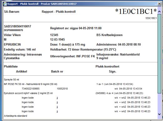 3 / 8 5. Når alt er kontrollert blir plukk-listen konvertert til en plukk-rapport som blir lagret i systemet.