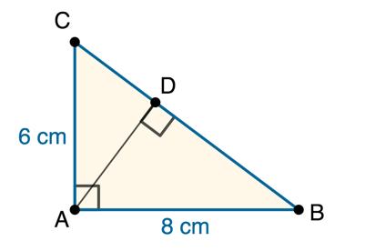 Felte ned normalen fra C til forlengelsen av AD og fant fotpunktet B. Dermed er trekanten fullført. OPPGAVE 5.