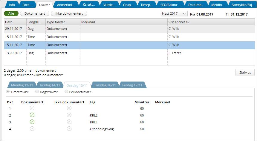 Dvs at dersom skolen har skrudd på varsler via epost og melding på ny anmerkning, så ligger dette som standard på foresatt. Den foresatte kan da ta bort en eller flere av disse varslene.