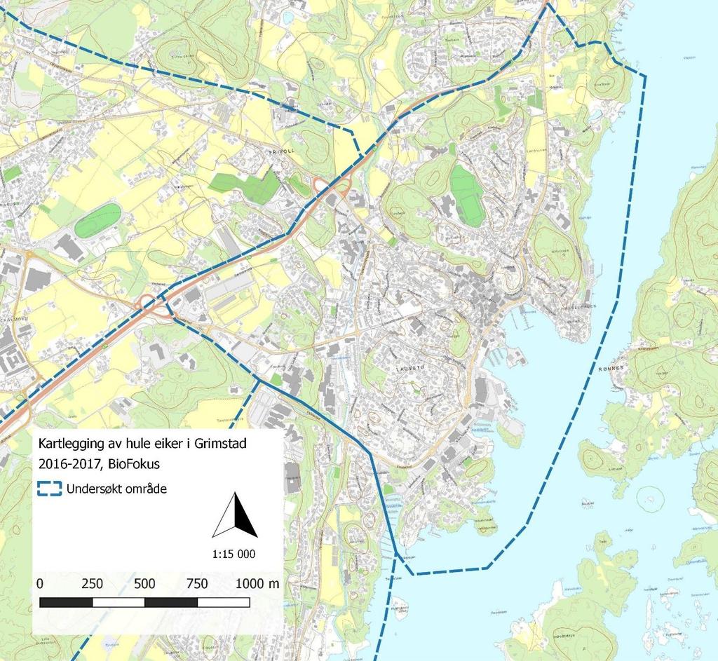Bakgrunn Stiftelsen BioFokus har på oppdrag fra fylkesmannen i Aust- og Vest-Agder kartlagt den utvalgte naturtypen hule eiker i Grimstad kommune.