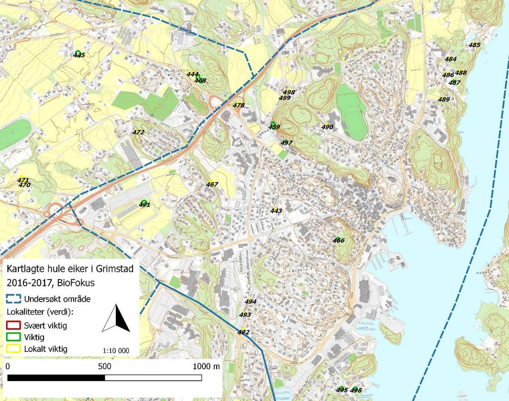 Figur 4: Oversikt over kartlagte lokaliteter med