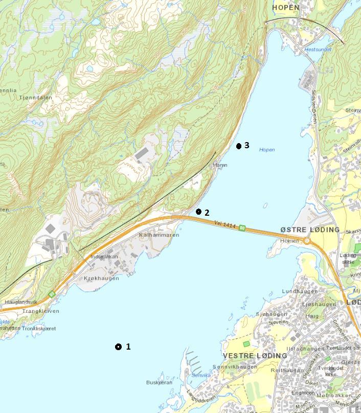 Metode Bølger som kommer inn mot indre Vikan vil være lokalt genererte vindbølger fra sør og sør-vest.