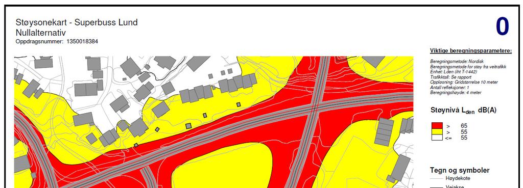 STØYUTREDNING 13 Beregningshøyde, støysonekart Oppløsning, støysonekart Beregningshøyder punktberegninger, bygninger og uteområder 4 m 10 x 10 m 4 m Retningslinjene setter støygrenser som frittfelt