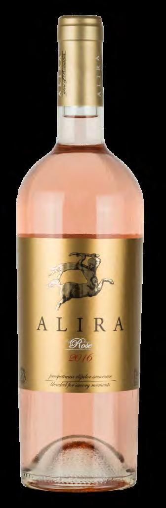 Alira Rose 2016 produsert på 70% Cabernet Sauvignon og 30% Feteasca Neagra, druene er håndplukket og vinen er lagret kun på ståltank.