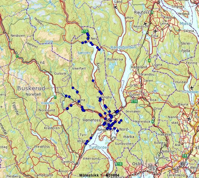 Hendelsene inkluderer alle registrerte påkjørsler uavhengig av utfall (avlivet etter ettersøk,