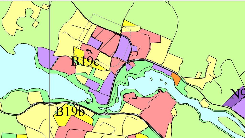 Sak 19/18 Utsnitt av forslag til kommuneplan for Sigdal 2015-2030. B19c er ikke lenger aktuelt som boligområde.