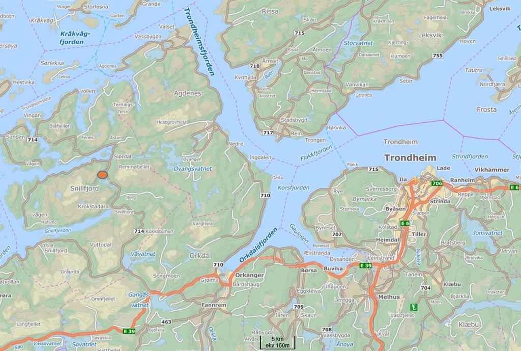 3 INNLEDNING I forbindelse med planlagt deponiområde ved Fv 714 Saghølen-Stormyra, Snillfjord kommune i Sør-Trøndelag, har Ecofact gjennomført en kartlegging av biologisk mangfold og en