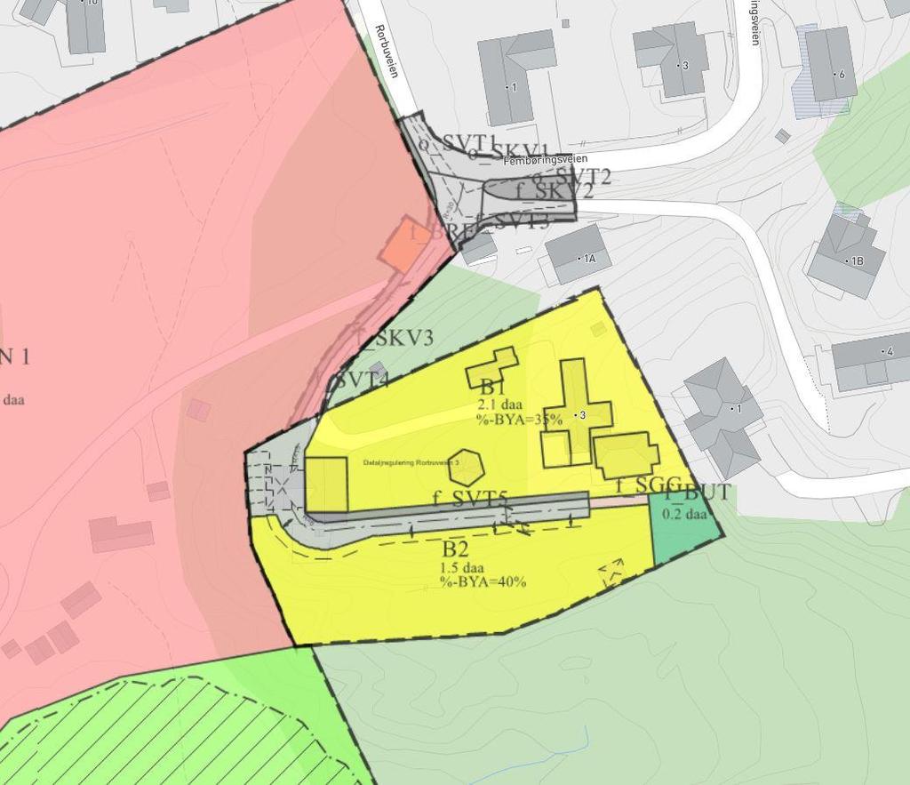 Saksopplysninger Bakgrunn Hensikten med planarbeidet er å legge til rette for fire nye boliger (frittliggende eneboliger eller rekkehus) med tilhørende teknisk