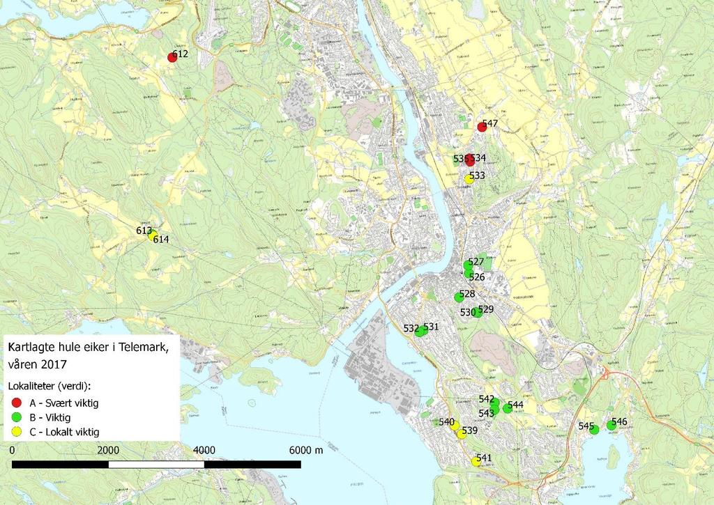 Figur 8: Oversikt over kartlagte lokaliteter