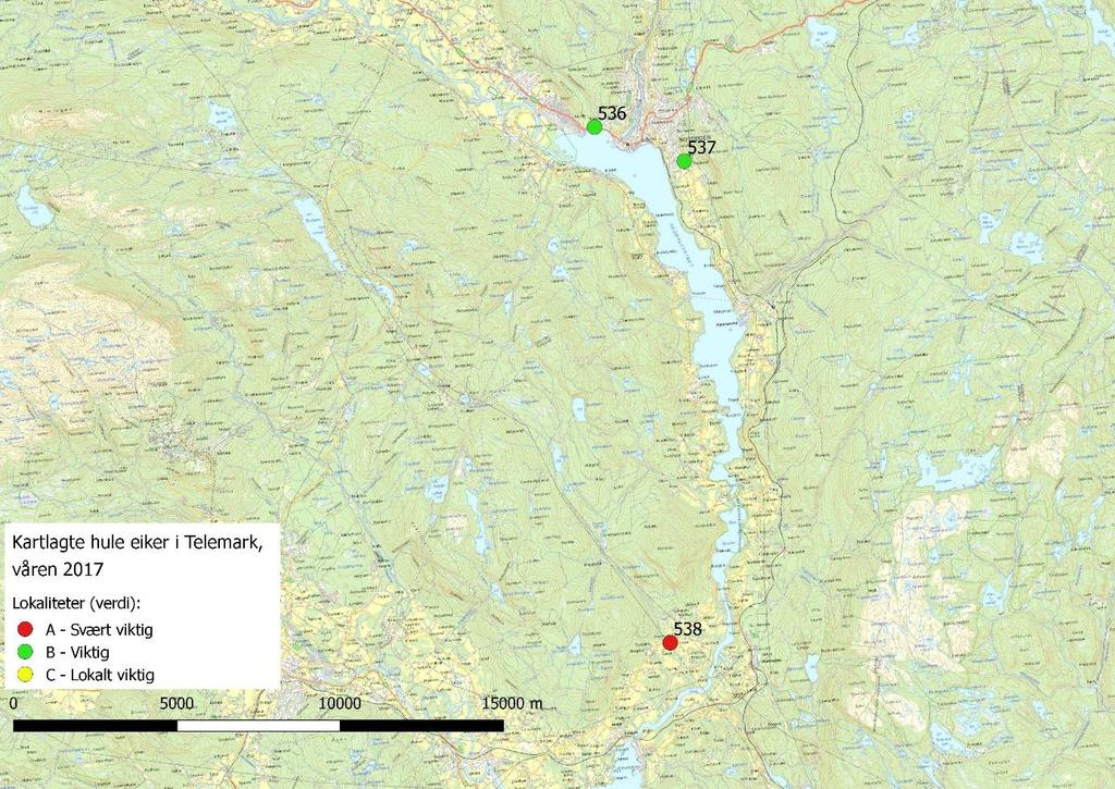 Figur 4: Oversikt over kartlagte lokaliteter