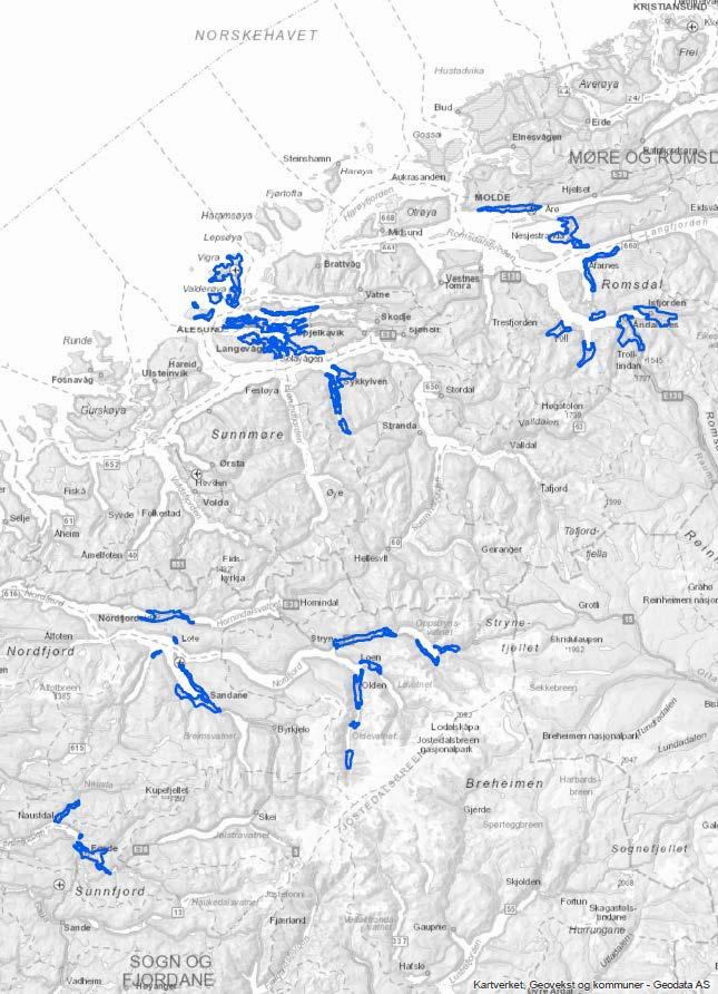 Gloppen, Stryn, Naustdal, Førde NVE