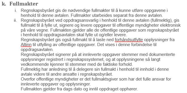 Eksempel Altinn-fullmakt Eksempel på hvordan