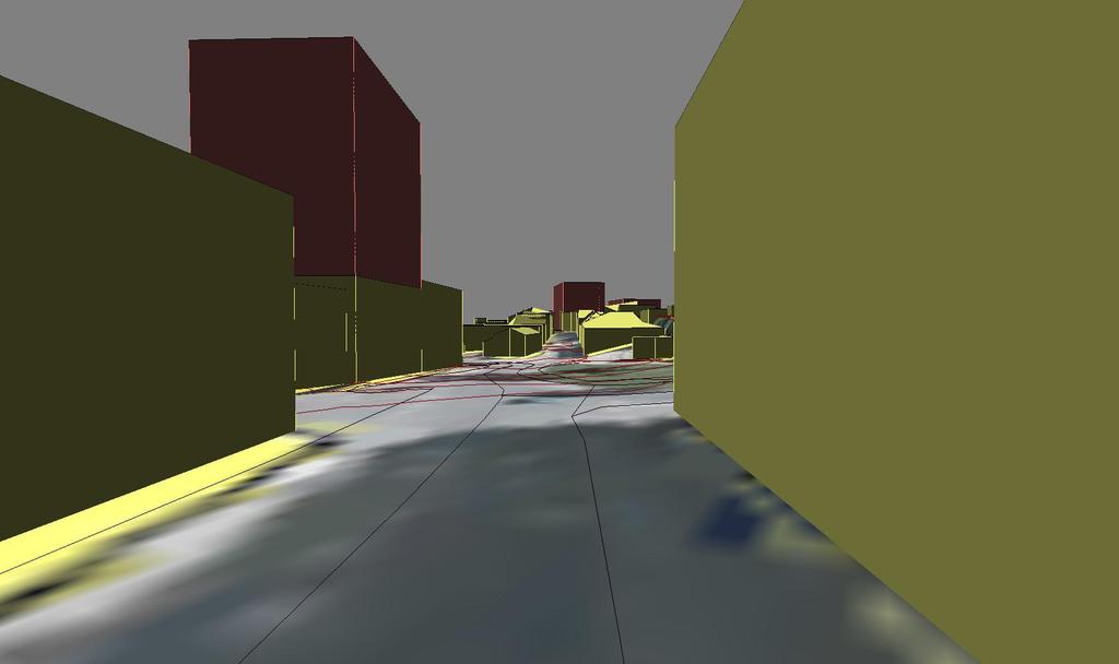 Figur 9: Digital modell sett fra Torolv Kveldulvsons gate mot torget.