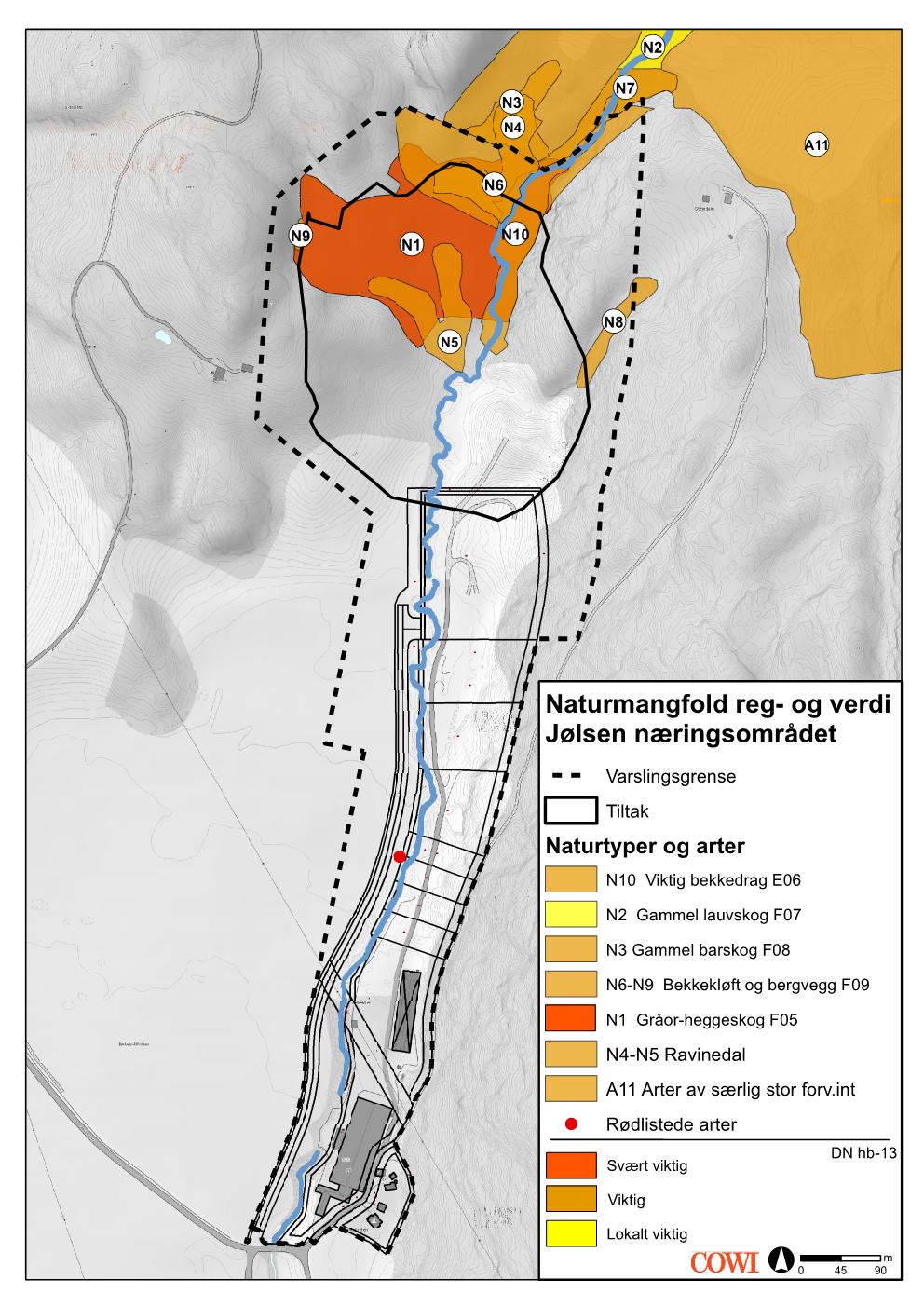 16 ROS-ANALYSE JØSLEN NÆRINGSOMRÅDE reguleringsplan. Vannmiljøhensyn blir vektlagt i større grad i planforslaget sammenlignet med 0-aternativet.