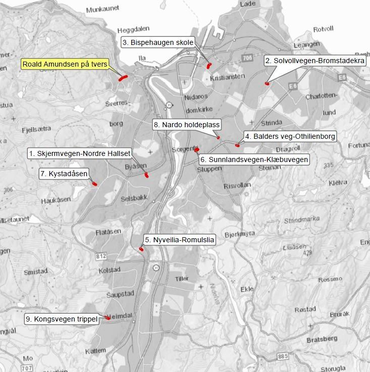 Snarveg til skoler, arbeidsplasskonsentrasjoner, senterområder, holdeplasser, idrett-/fritidsmål Tiltaksbeskrivelse Snarveger til skoler, sentrumsområder, lokalsenter, arbeidsplasskonsentrasjoner og