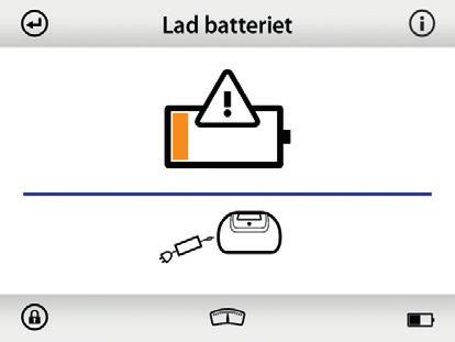 F G Lavt strømnivå (under batteridrift). Oppstart av overgang til batteridrift H Lader batteri Ved lavt strømnivå under batteridrift, trykker du på funksjonsknappen.