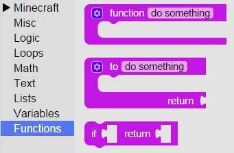 Sjekkliste Alle modder må ha en funksjon som heter main, klikk på Functions: Velg den øverste klossen og