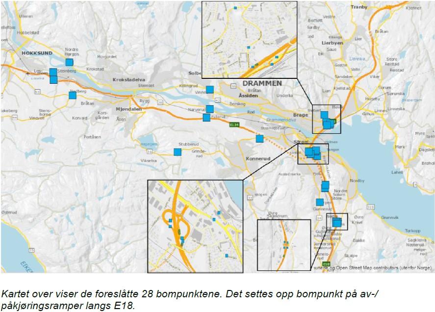 Tabell 5-2 Bompengeopplegg i Buskerudbypakke 2 Takst i rush. Takst utenom rush Lette kjøretøy, uten rabatt 24 kroner 16 kroner Tunge kjøretøy 48 kroner 32 kroner Rushtid: 07.00 til kl. 09.