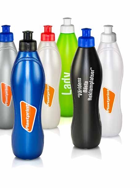 12 Aktiv Lady Gripevennlig flaske som er enkel å fylle på. Næringsmiddelgodkjent og BPA-fri. Kombiner med 32 mm push-pull-topp: hvit, blå, rød eller sort (se side 12). Mål: 750 ml. Høyde 265 mm.