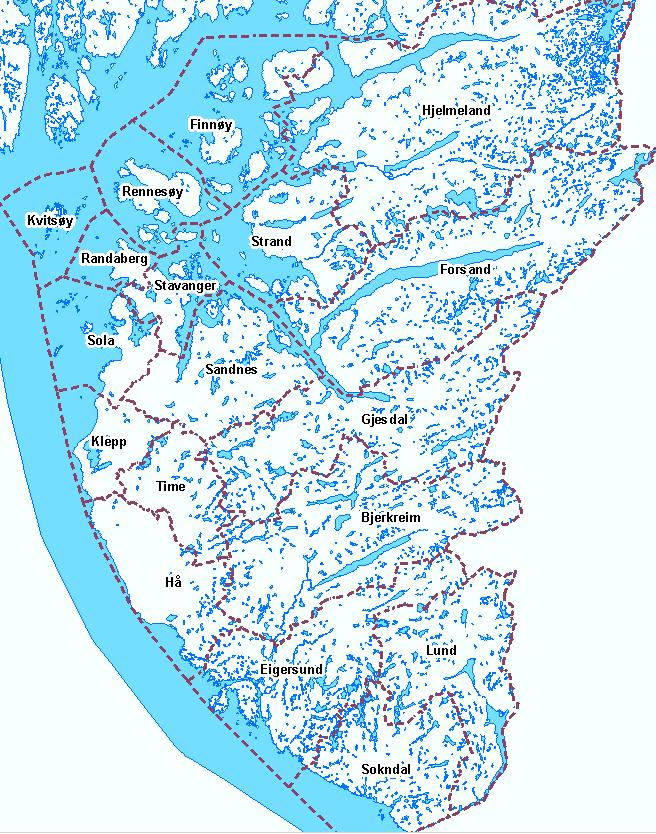 3 UTREDNINGSPROSESSEN 3.1 Utredningsområdet og deltakere i utredningsprosessen Utredningsområdet Sør-Rogaland omfatter som navnet sier den sørlige delen av Rogaland fylke.