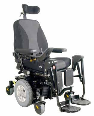 MC 1122 Quantum Elektriske rullestoler MC Jazzy 1121 og MC Jazzy 1121HD -Den ideelle stolen for kombinert bruk både inne og ute, nå med 45 grader tilt MC 1122 Quantum med sine 6 hjul i marken tilbyr