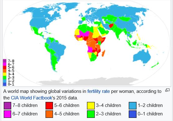 fertility rate map % changes