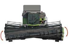 PowerFlow-beltene transporterer avlingen direkte inn under skjærebordskruen.