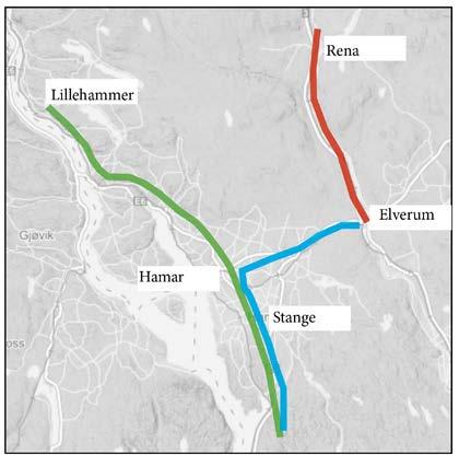 Pendel mot Elverum - konsekvenser for de reisende Rørosbanen med bytte på Hamar Direktependel Oslo Hamar Elverum Reiserute Antall bytter med