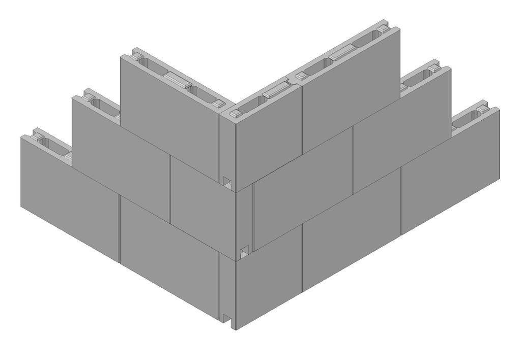 10.4 Hjørneløsninger Vegger av Leca Lettveggsblokk skal mures i forband. Minimumskravet til forband er 10 cm for Leca Lettvegg 88 mm og Leca Lettvegg 118 mm.