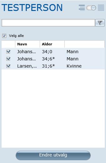 Under Rapportredigering kan du velge å skrive ut rapporten med målprofil. Klikk på pilen til høyre for «Profilark» og velg deretter Målprofil. Bilde 78. 7.2.