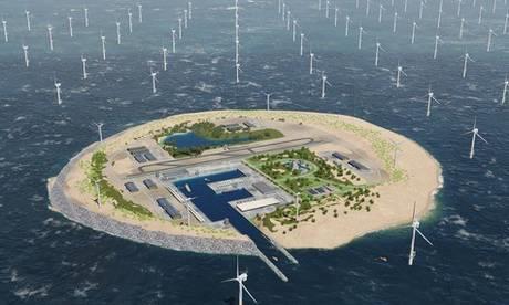 Enormt potensiale for fremtidig offshore vind i EU Kunstig øy på