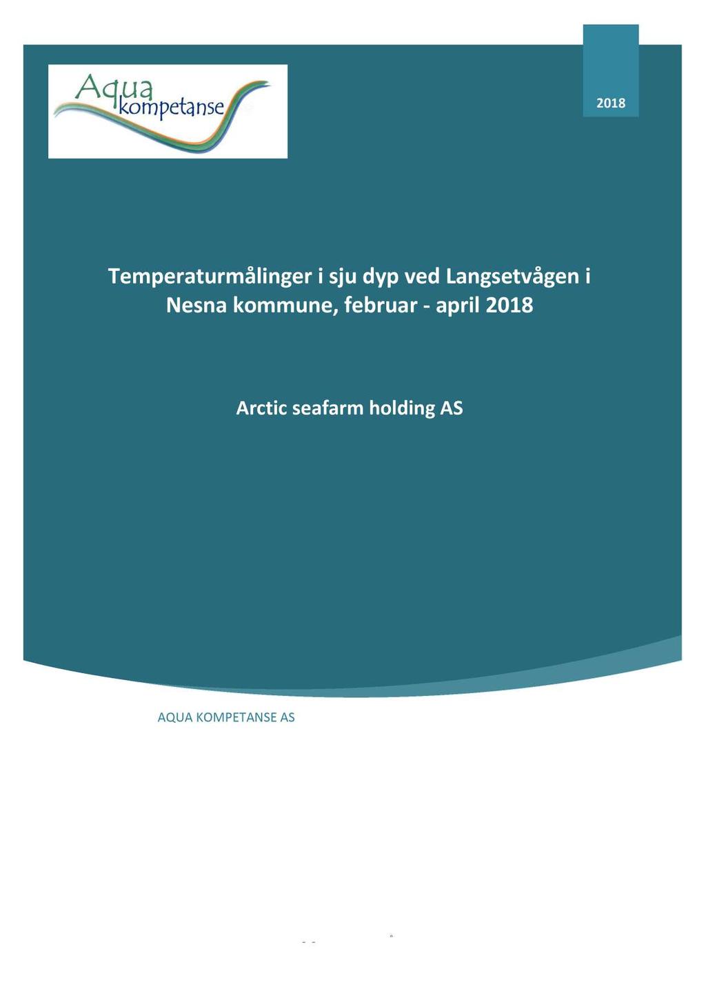 2018 Temperaturmålinger i sju dyp ved Langsetvågen i Nesna