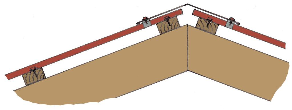 Les mer om dette nederst Mønepanne 1 4,8 x 20 mm overlappskrue 4,8 x 35 mm selvborende skrue Evt. skumkloss Trapezplate Rennebeslag Rennebeslaget monteres under den nederste enden av platen.