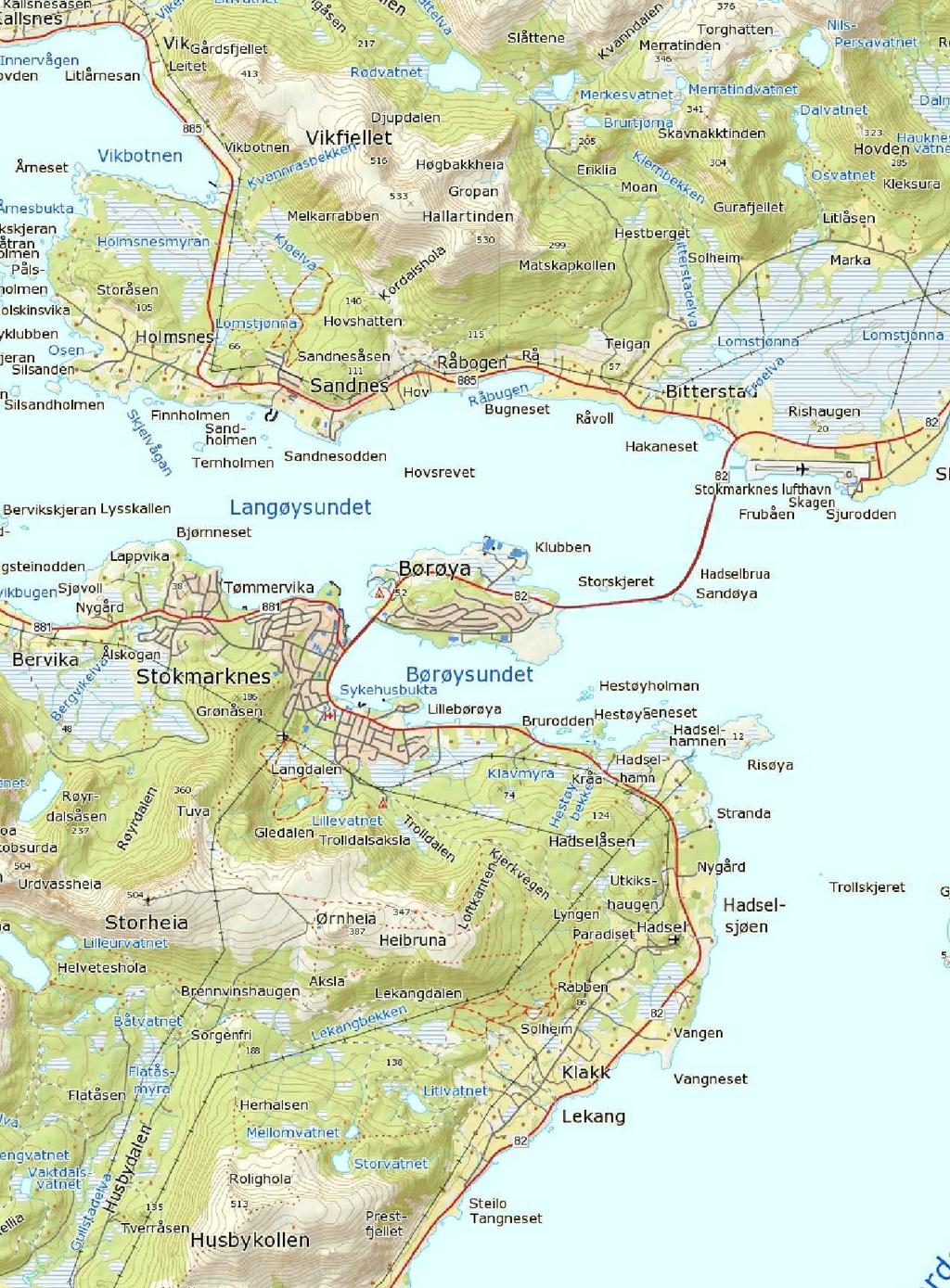 Oppdrag nr: 1350019187 Målestokk: 1:50 000 Status: Reguleringsplan for Børøya-B5 Hadsel kommune Rambøll AS - Region Midt-Norge P.b. 9420 Sluppen Mellomila 79, N-7493 Trondheim 0 20.