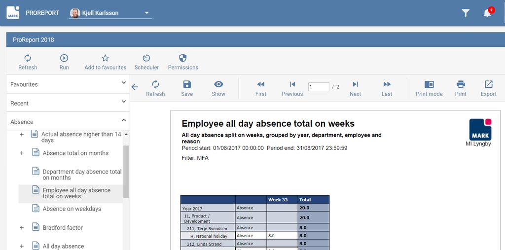 UTTREKK AV NØKKELDATA PROREPORT RAPPORTERER DATA SAMLET I PROMARK trekker ut nøkkeldata som er samlet opp i ProMark og leverer disse i form av en rekke standardrapporter.