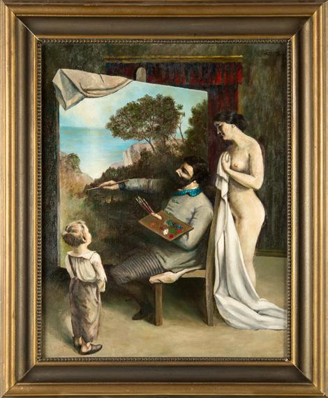 24. Maleren i atelieet, malt etter Gustav Courbet, ukjent årstall.