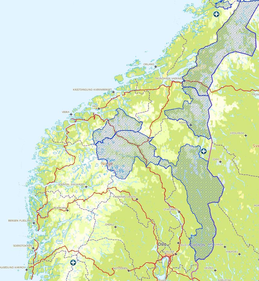 Protokoll for møte i Rovviltnemnda 19. juni 2018 Side 7 av 12 Figur 2. Hiuttak av jerv i Sør-Norge våren 2018.