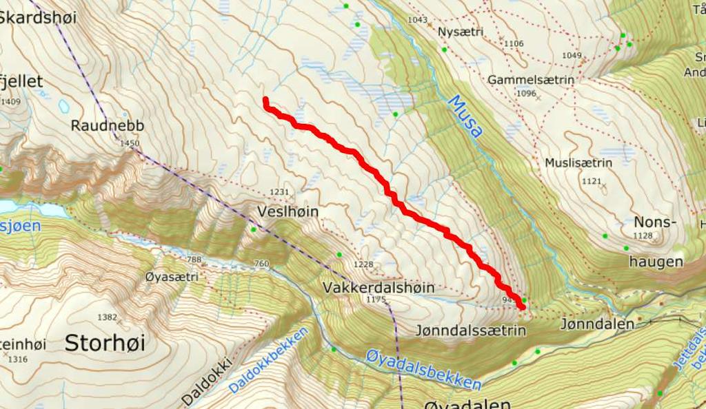 Turmål 5. Klovningom*** Følg veien opp til Jønndalssætrene.