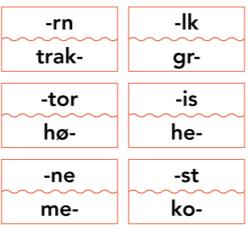 Ordtøys og tøyseord Si et sammensatt ord Hvilke to orddeler er satt sammen? Bytt om orddelene. Har det nye ordet samme betydning som det gamle?