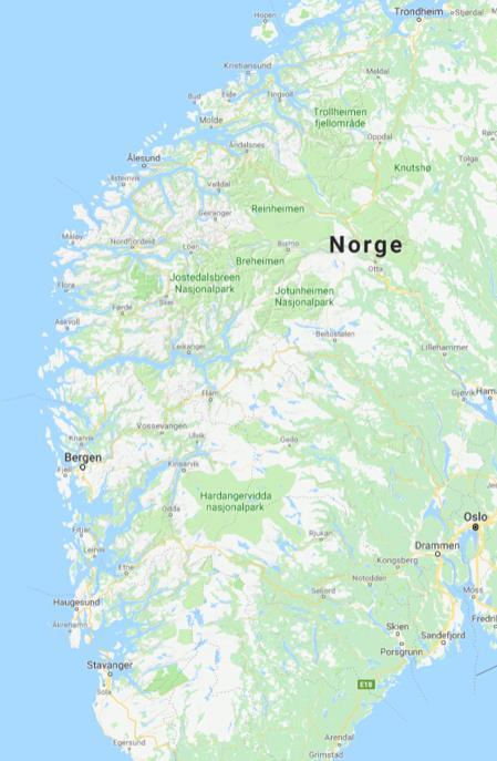 Fremtidige mulige «huber» i Fjord Norge regionen Åndalsnes Geiranger Loen Sogndal