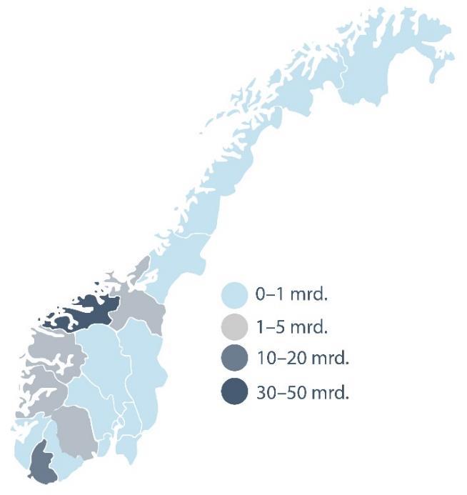 Eksport fra Norge og ut i verden Hvor går eksporten?