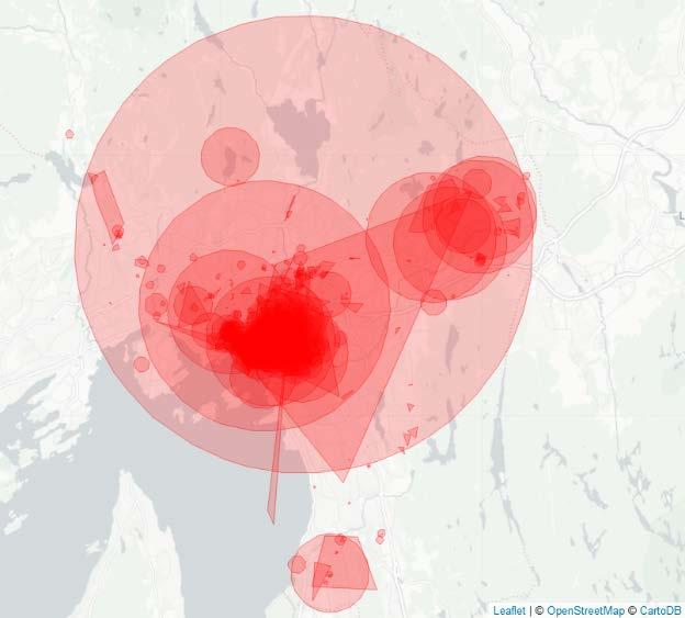 respondentene er alltid utrygge i området de registrerte på kartet og disse respondentene oppgir høyere grad av utrygghet.