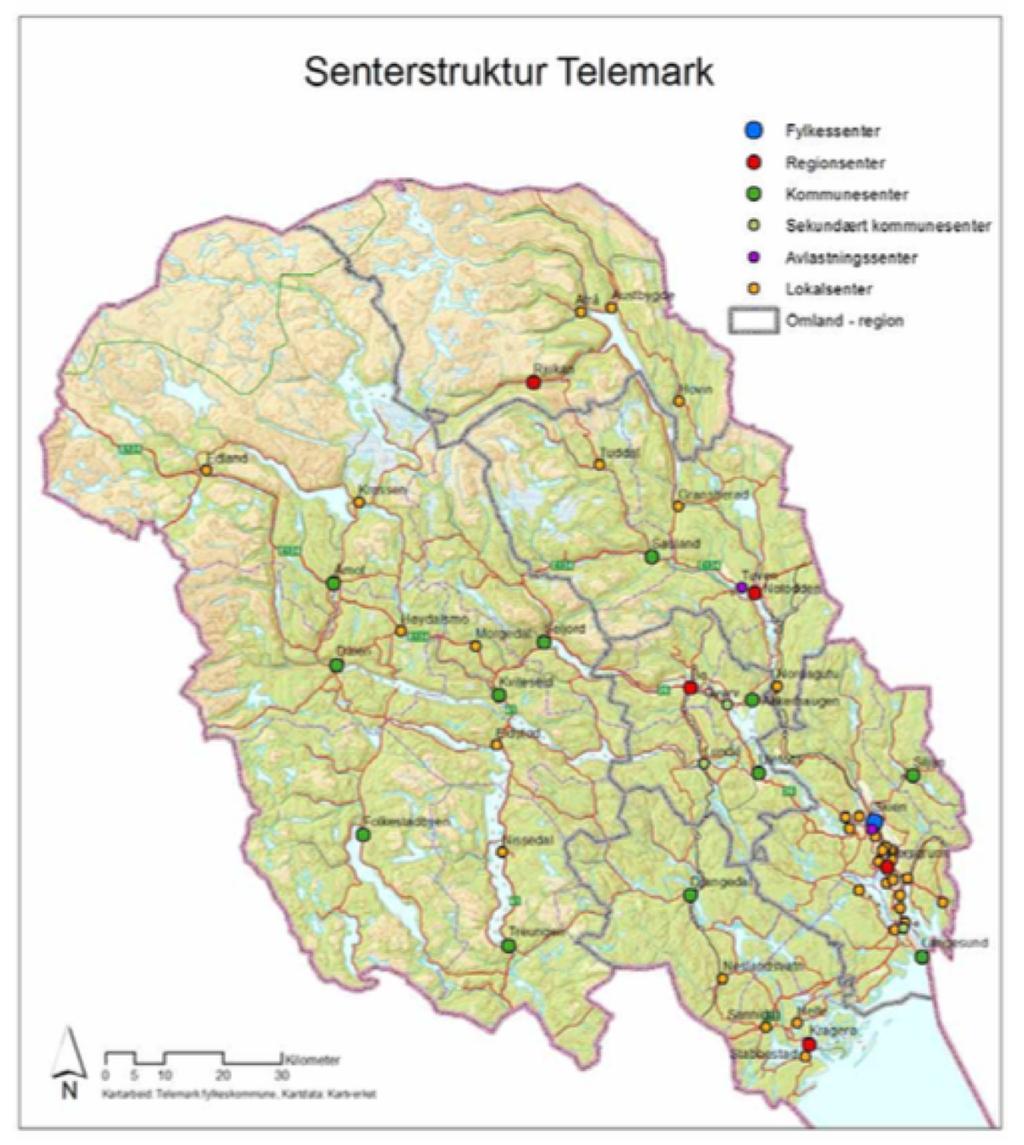 Senterstruktur i Telemark