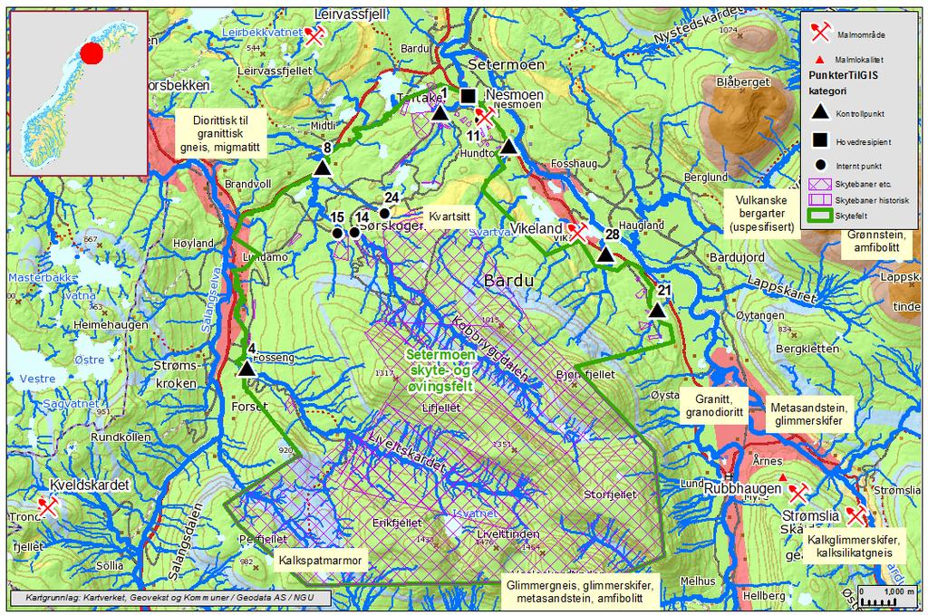 Figur 37: Berggrunnsforhold og