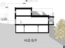 5 Vi viser også til at husene er tilpasset terrenget, ved at deler av bebyggelsen ligger under bakkenivå, jf. tegningsutsnittene som følger under.