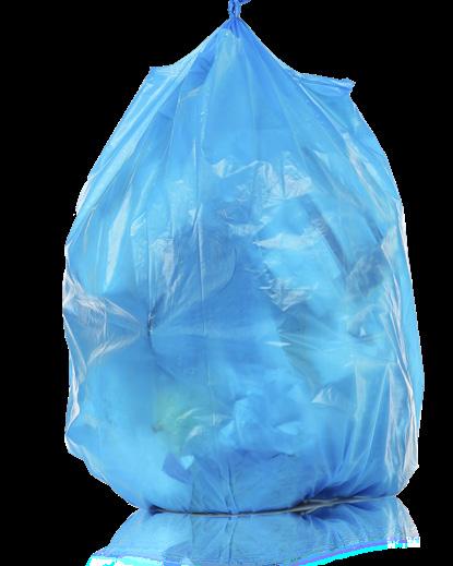 Takk for at du tar ut all mat og skyller plastemballasjen før du legger den i blå pose.
