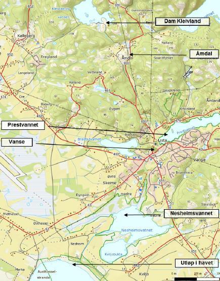 5. Dam Kleiveland Kleivlandsvannet er et vann på Lista-halvøya i Farsund kommune i Vest-Agder. Kleivelandsvannet er en del av Nesheimvassdraget.