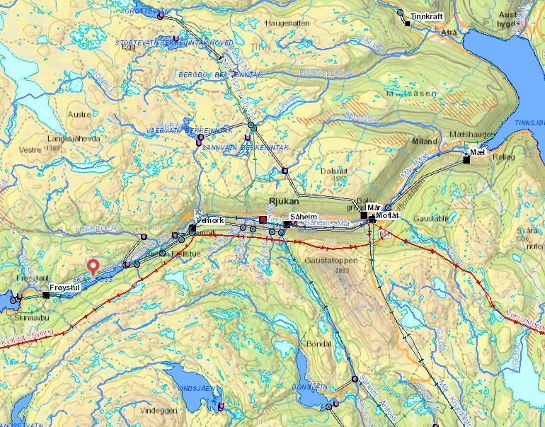 9. Dam Skarsfoss Skarsfossmagasinet ligger i Måna, som er en elv i Tinn kommune i Telemark. Magasinet ligger ca. 7 km. nedstrøms for Møsvassdammen.