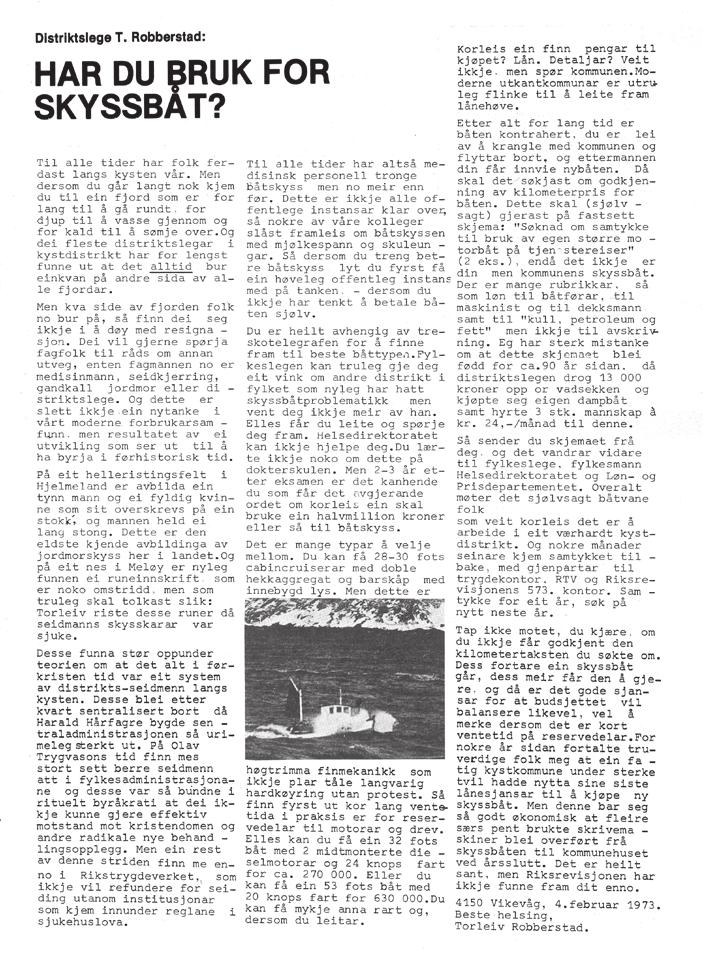 utpostens kavalkade Har du bruk for skyssbåt? (1973, nr. 2) Dr.