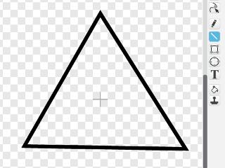 Slett kattefiguren. Vi vil starte med en enkel trekant-figur. Denne kan vi lage på forskjellige måter.